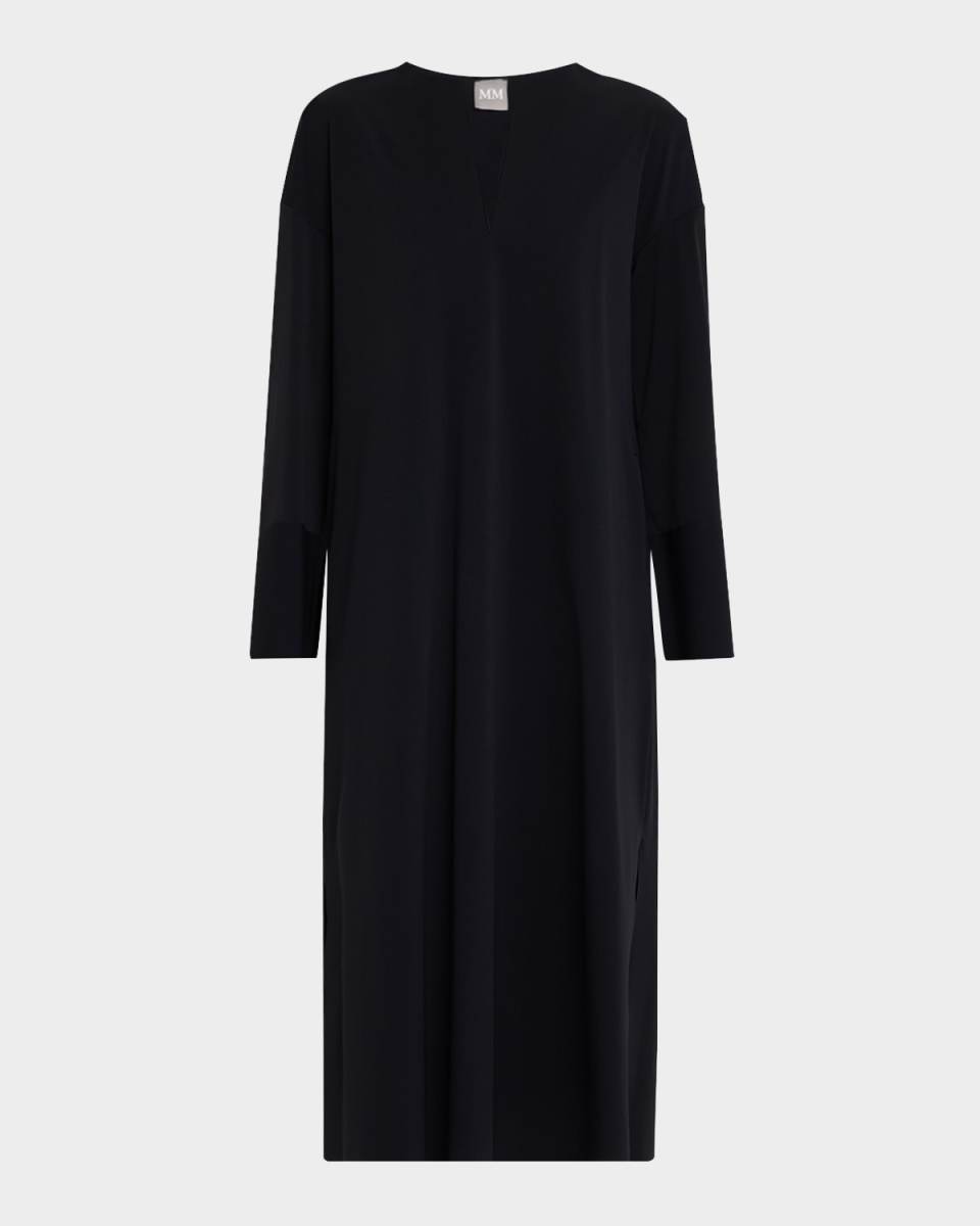 Rapace Split-Neck Midi Shift Dress